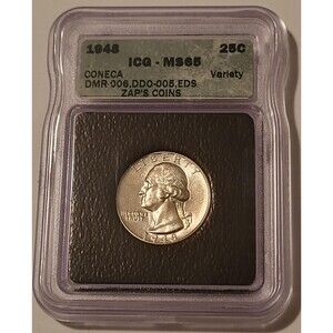 1948 Washington Quarter Coneca DMR-006 Ddo-005 EDS MS65 ICG